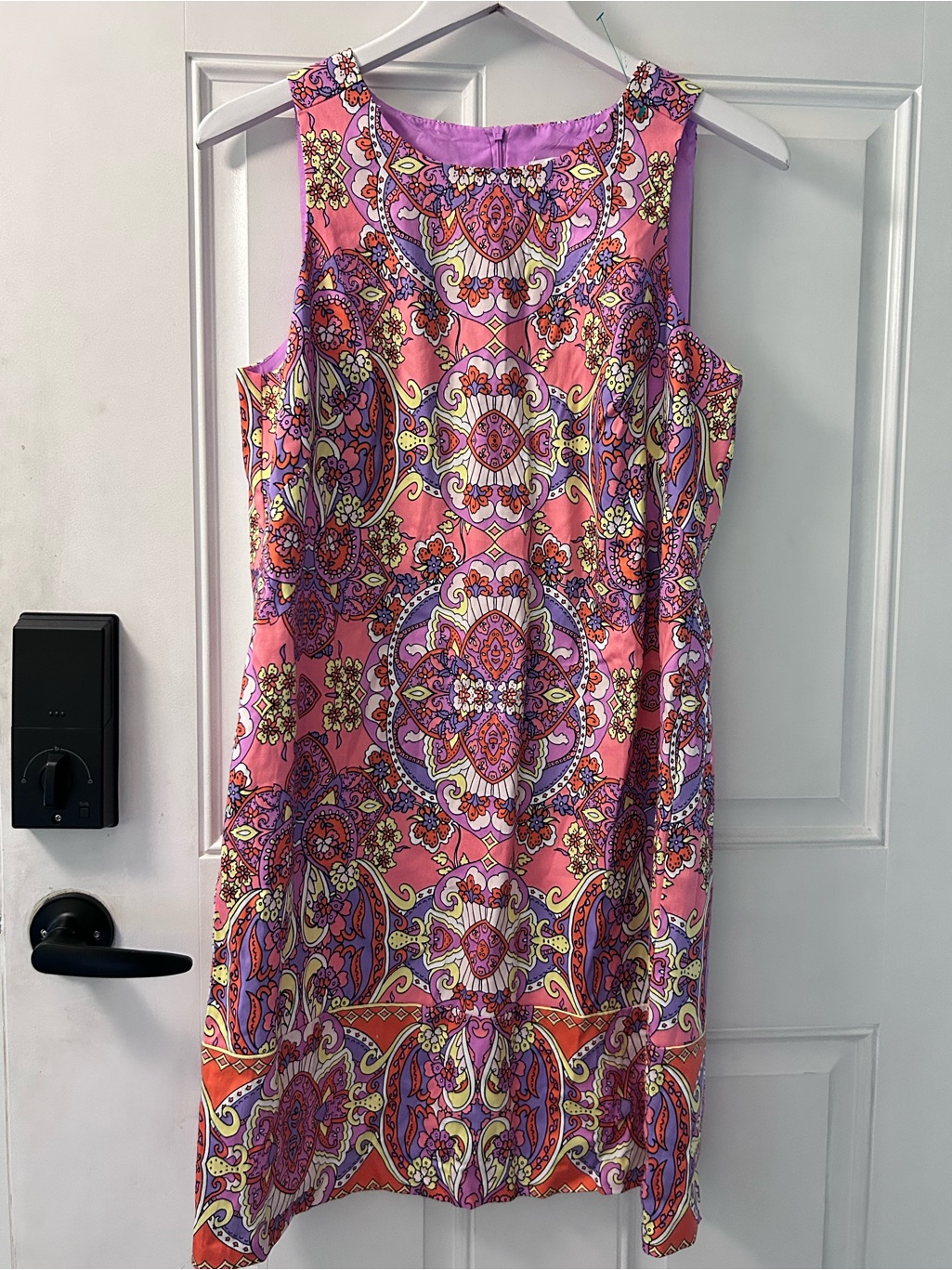 London Times Pink  Purple Printed Sheath Dress